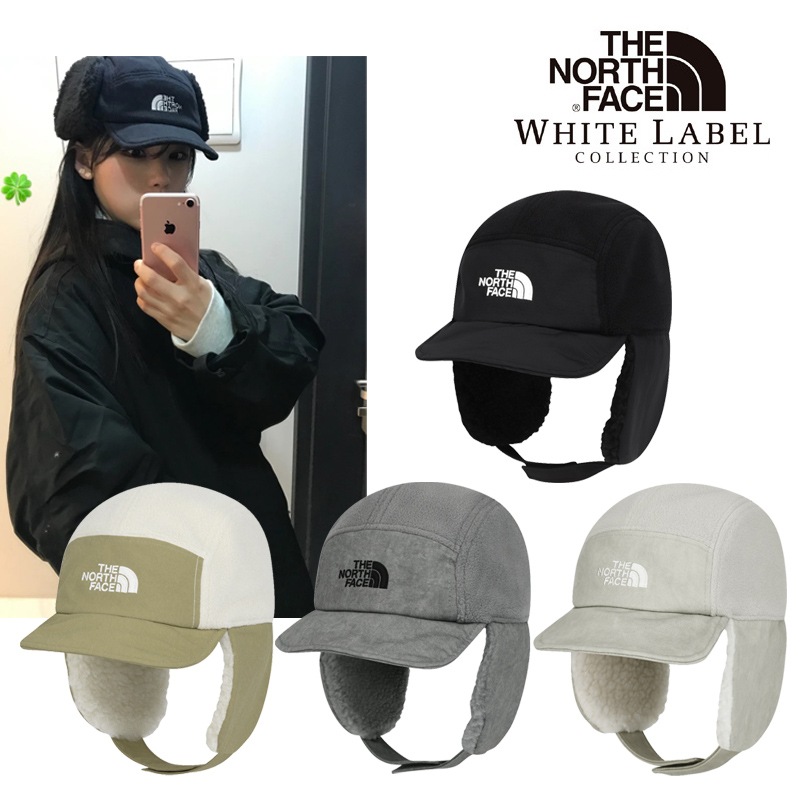 NE3CR59 FLEECE EARMUFF CAP 韓国限定ライン フリース イヤーマフ 耳当て付き 防寒 保温 調整可能 風よけ 軽量 ユニセックス 手洗いOK ふわふわ 反射ロゴ デイリー 安