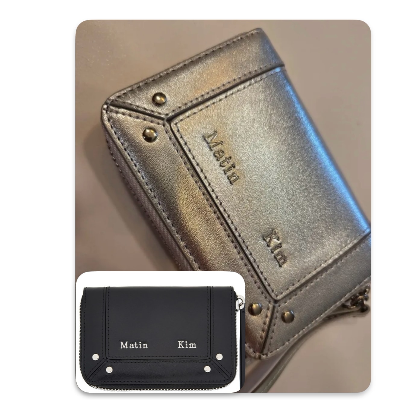 25FWMATIN STEEL LOGO RIVET COMPACT WALLET