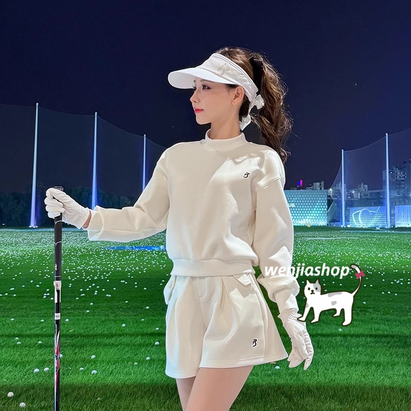 ゴルフウェア 2025 春夏秋冬 上下セット 秋服 レディース スポーツウェア スウェット カジュアル ゆったり トレーナー 長袖 ハーフパンツ ズボン 上下セット 女性 テニスウェア 韓国風