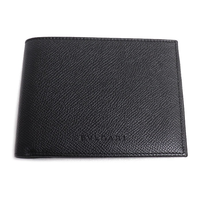 BVLGARI ブルガリ HIPSTER LARGE 2 FOLDS 二つ折り財布 ブラック 20495 メンズ 中古 美品