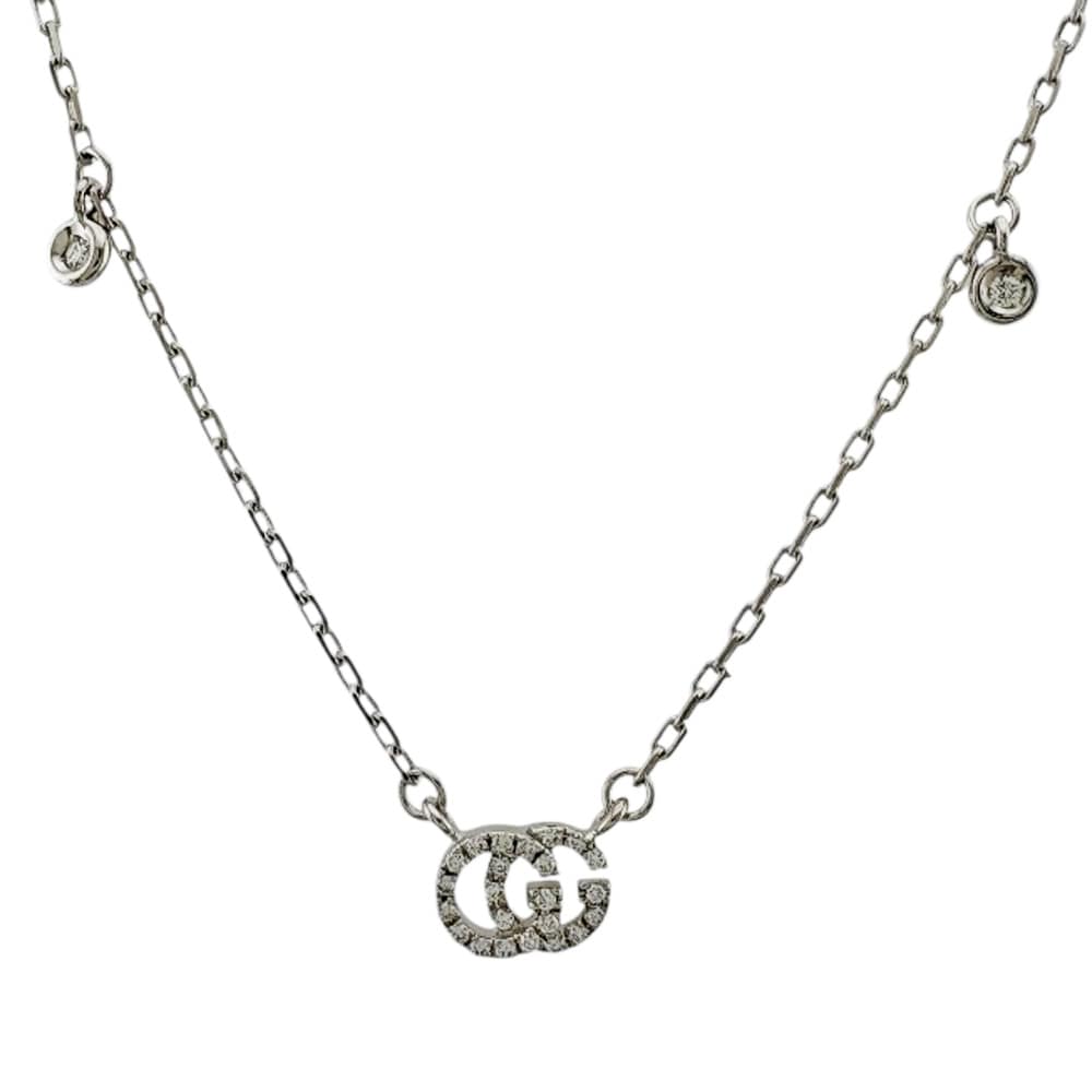 グッチ GGランニング ネックレス 18金 K18ホワイトゴールド GUCCI 中古 美品