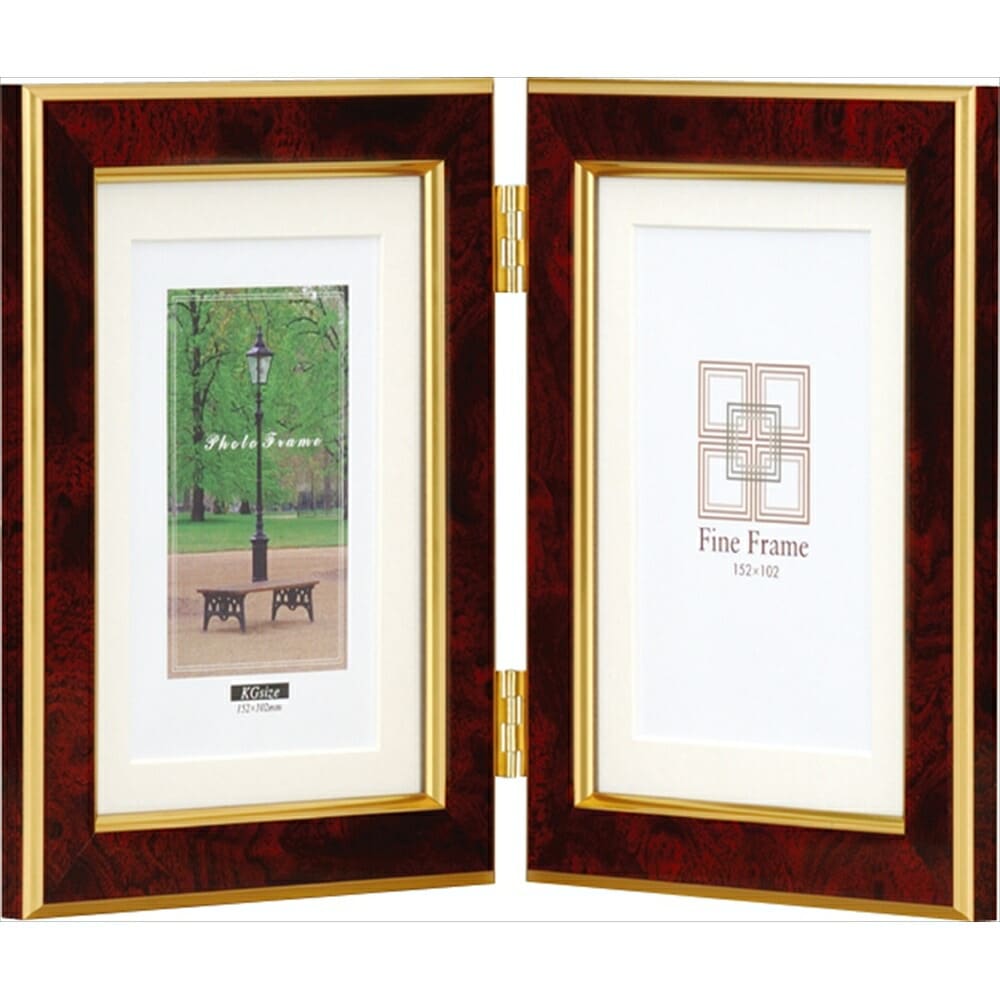 （まとめ買い）マーブル 樹脂製フォトフレーム KG縦2面 レッド フ-TP-155-R [x3]