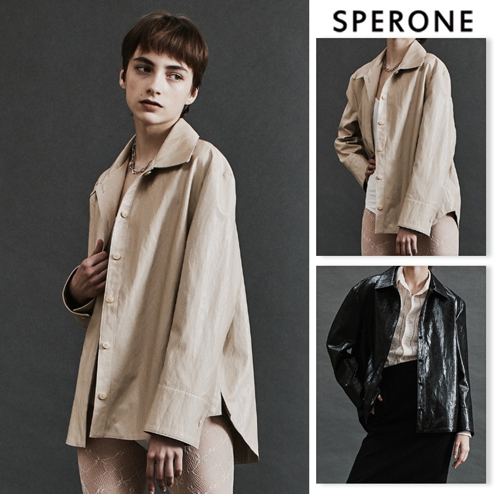 [SPERONE] Fox Crack Leather Shirt
