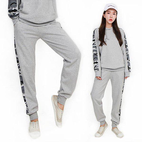 HスタイルSJカモフラージュ配色パンツ/ビッグ/トレーニング/ジャージ