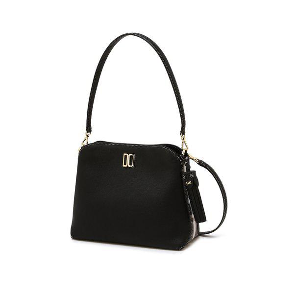 [26SS] ブラック DDロゴ 牛革ショルダーバッグ DCBA6E751BK