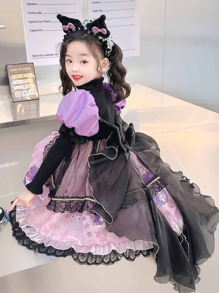 女の赤ちゃんクロミロリータプリンセスドレス6子供ハロウィンコススーツセータードレス春ドレス