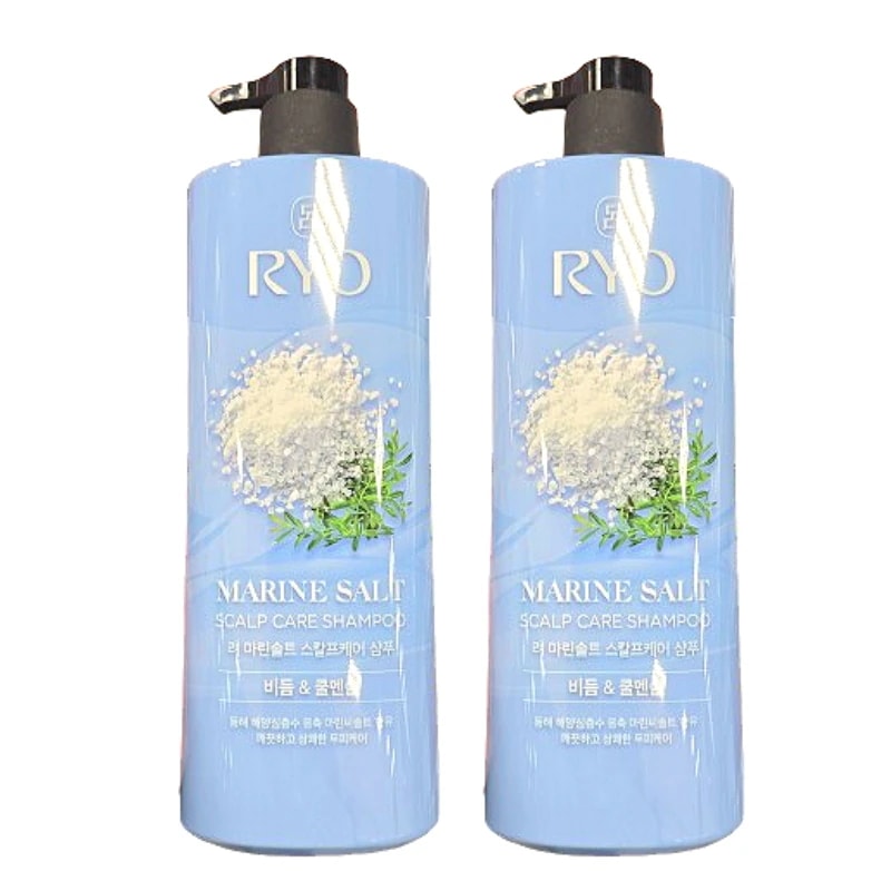【ひんやり爽快＆すっきり洗浄】 マリンソルト スカルプ ケア シャンプー フケ＆クールメントール 750ml 2本セット大容量・デイリー用