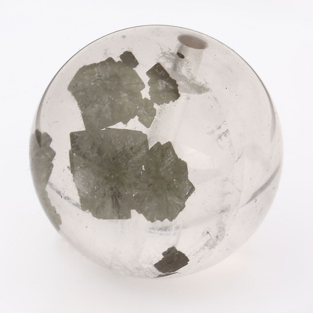 「1点もの 現品」 1粒売り 天然 オーラクォーツ ブラジル産 16mm パワーストーン バラ売り 天然石 パワーストーン ばら売り ビーズ 穴あき 1玉売り アクセサリー パー zz000120-j