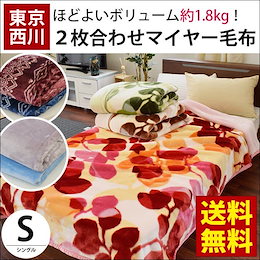 ★東京西川の高品質毛布が激烈超特価!【送料無料】 西川 2枚合わせ 衿付き マイヤー毛布 シングル 140×200cm 洗える 掛け毛布 ブランケット 秋冬≪6SA-FQ0802527≫