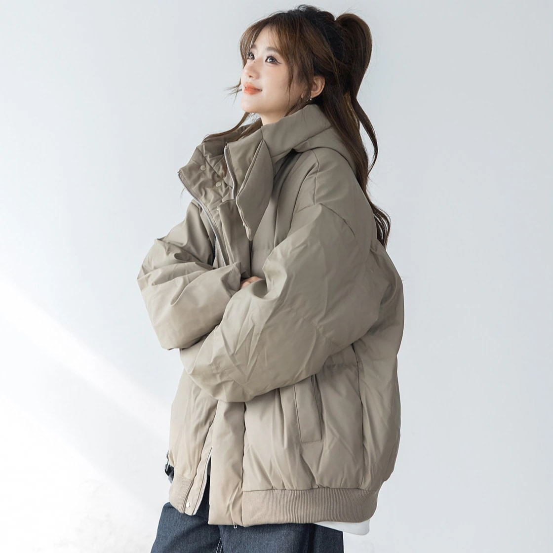 【限定大特価】ダウンジャケット レディース PUレザー 90%ダウン フェイクレザー フード付き パン服 パファー 2026 冬 防寒アウター 極暖 防風 撥水 軽量 厚手 雪国オーバーサイズ 韓国系