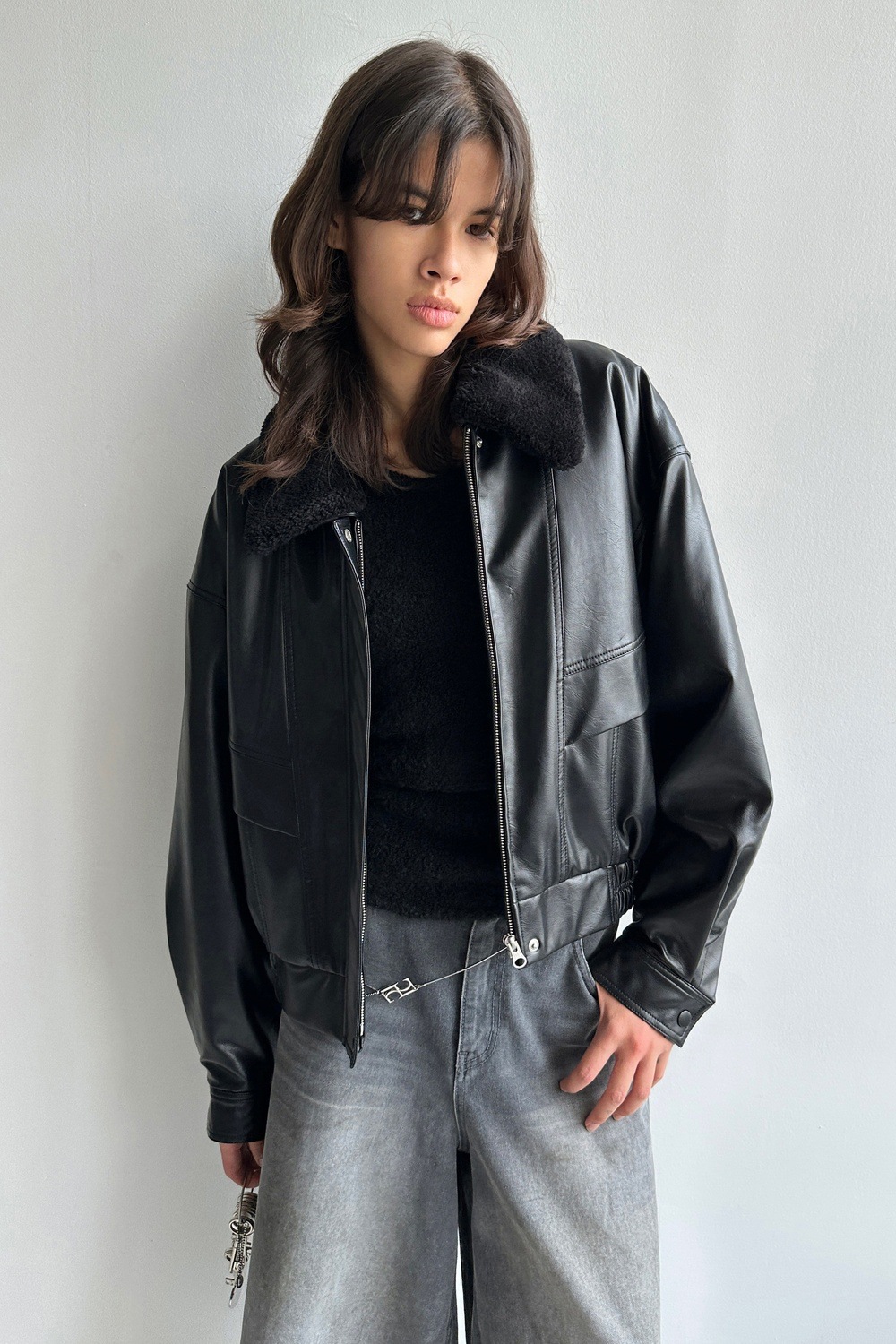 【LOW CLASSIC】 LEATHER SHORT JACKET : BROWN