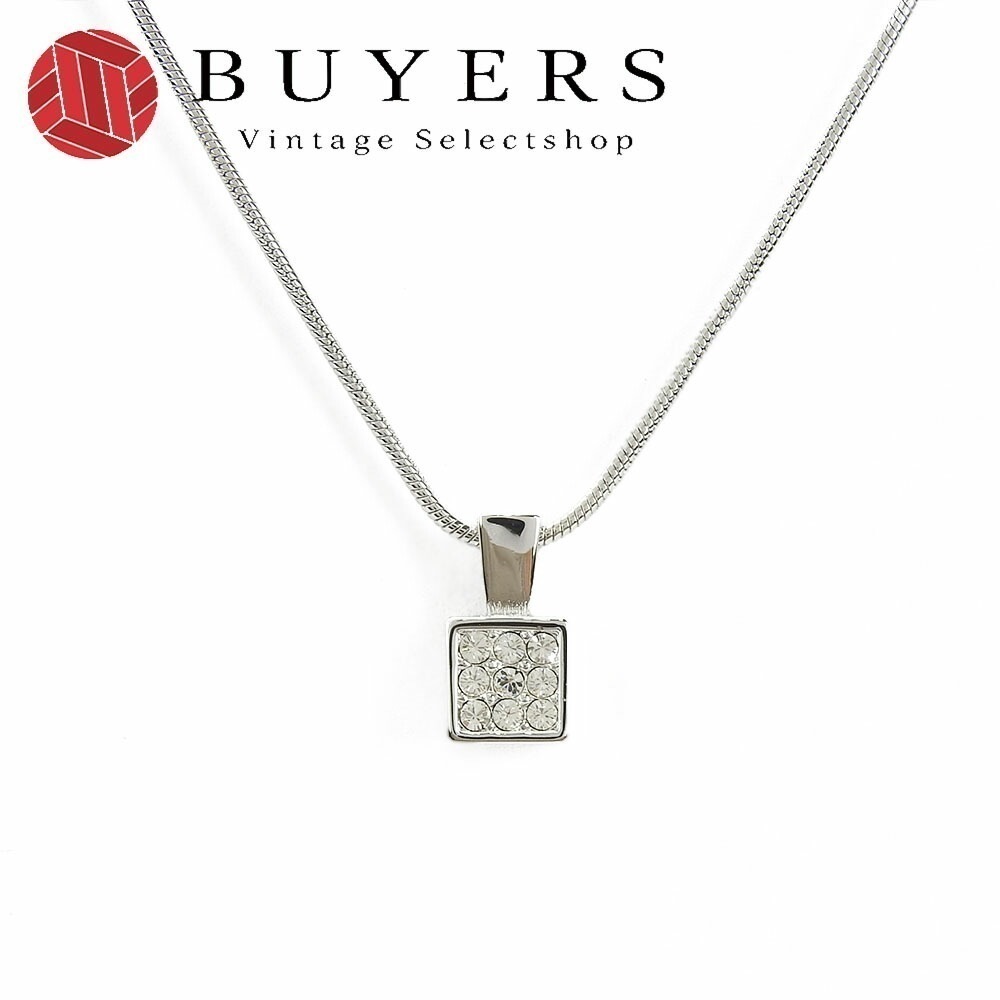 中古 スワロフスキー ペンダント ネックレス スクエア クリスタル シルバー アクセサリー 小物 swarovski accessories necklace silver【中古】