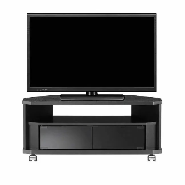 テレビ台 ローボード テレビボード キャビネット サイドボード コーナー リビングボード キャスター付き ブラック クールモダン ガラス扉 黒 テレビラック