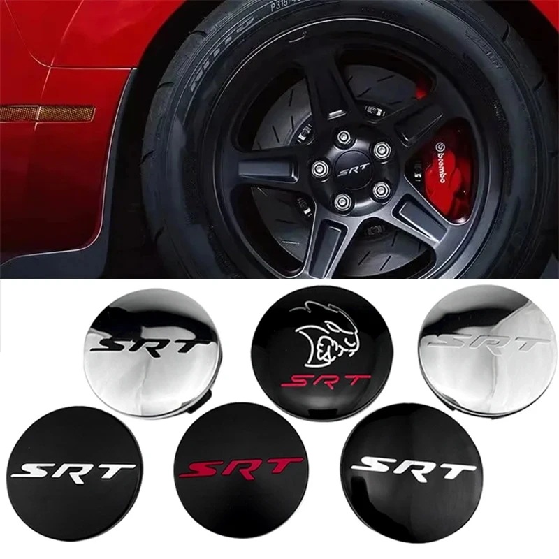 4個セット 64mm 車ロゴ ホイールセンターキャップ リムカバー エンブレムステッカー ダッジ チャージャー チャレンジャー ヘルキャット SRT クライスラー 300C 用 輸入品