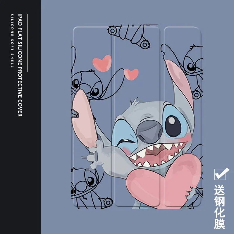 アニメ スティッチ 2025 pro タブレット ipad567 保護ケース air4/3/2/1 ペンスロット付き 10.2インチ