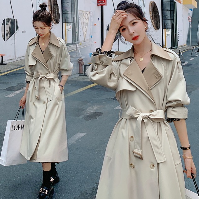 トレンチコート レディース 大きいサイズ 春 ロングコート キャンディスリーブ ベルト 白 ベージュ アイボリー 通勤 通学 お呼ばれ 秋 冬
