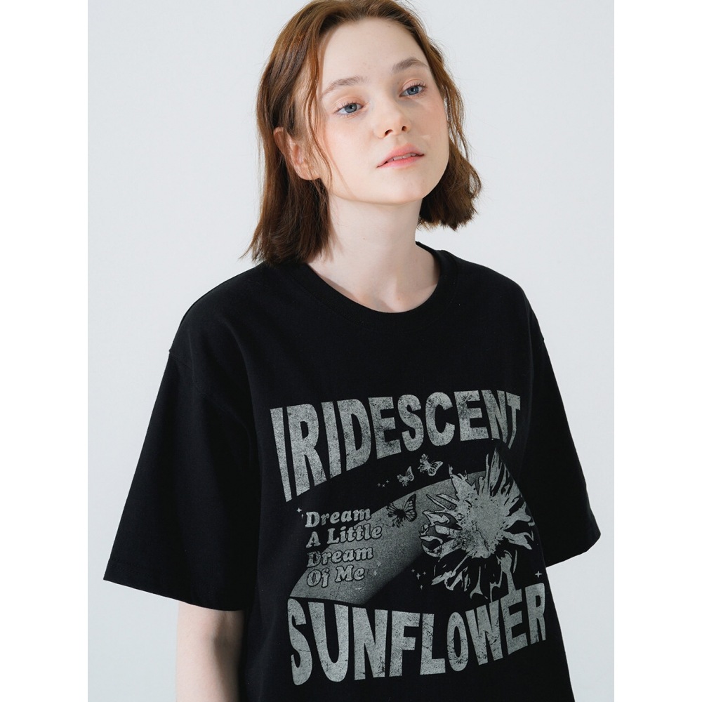 WV PROJECTサンフラワー半袖TシャツブラックMJST7672