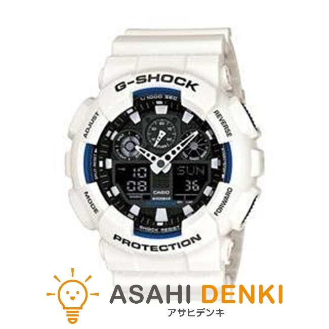 腕時計・時計 カシオ GA-100B-7AJF CASIO G-SHOCK(ジーショック) 国内正規品 ホワイト×ブラック メンズ