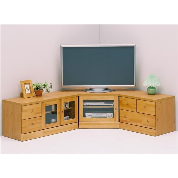 日本製 天然木 コーナー３点セット ナチュラル 完成品 TV台 TVボード テレビ台 テレビボード リビングボード コーナーTVボード