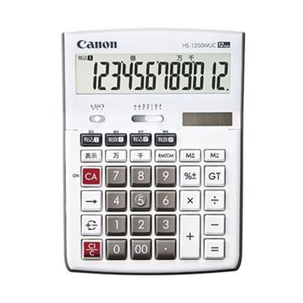 （まとめ）キヤノン 卓上電卓 HS-1250WUC12桁 3896C001 1台(×5セット) 11,367円