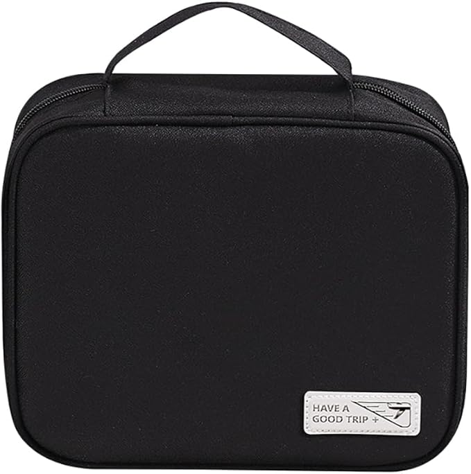 HUAZHEN 化粧ポーチ 大容量 トラベル メイクポーチ 洗面用具入れ 旅行用 出張用 軽量 持ち運び便利 コスメポーチ 化粧品収納バッグ 小物入れ (ブラック)