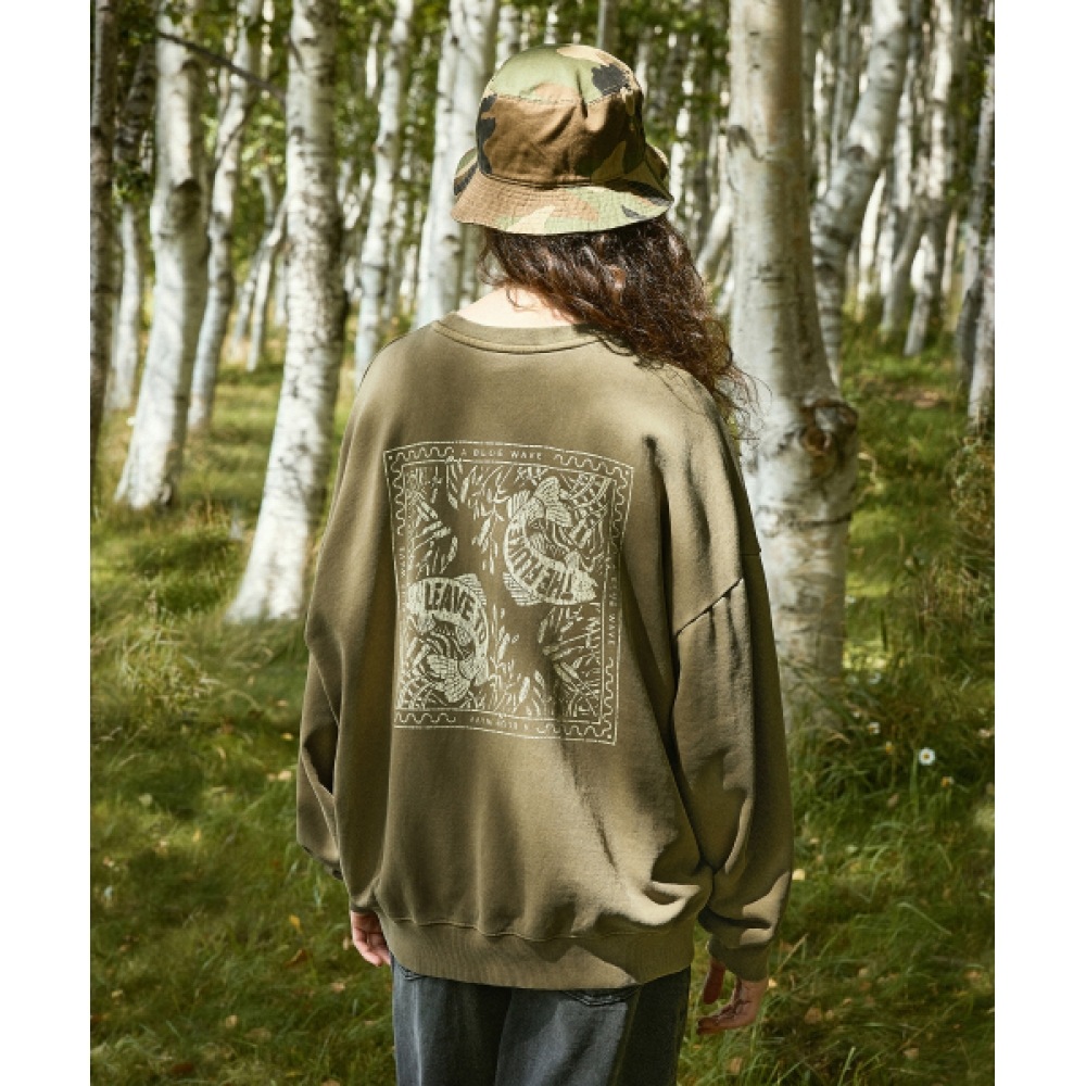 フルークブルーウェーブピグメントスウェットシャツブラウン FMT757