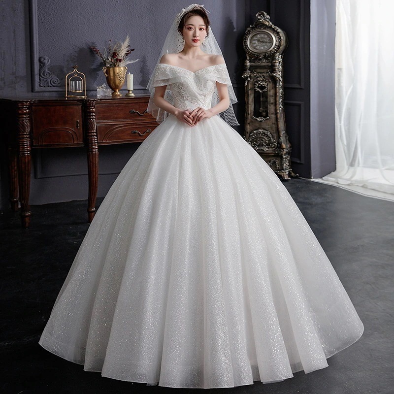 パーティードレス人気2024新作感気質ワンピース花嫁ロングドレス結婚式ワンピース結婚式ドレスウェディングドレス白ロングドレス韓国ファッション2