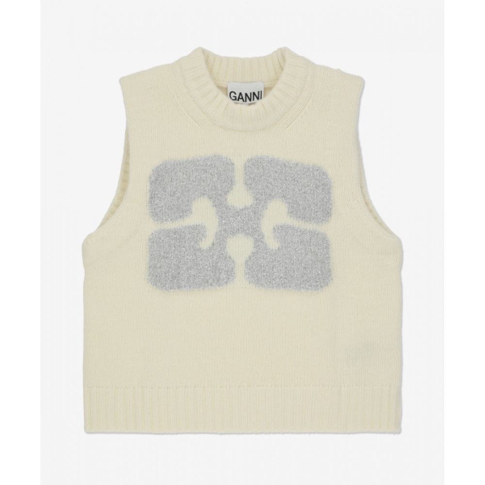 GANNI グラフィックウールミックスベスト-エグレット/K2252135