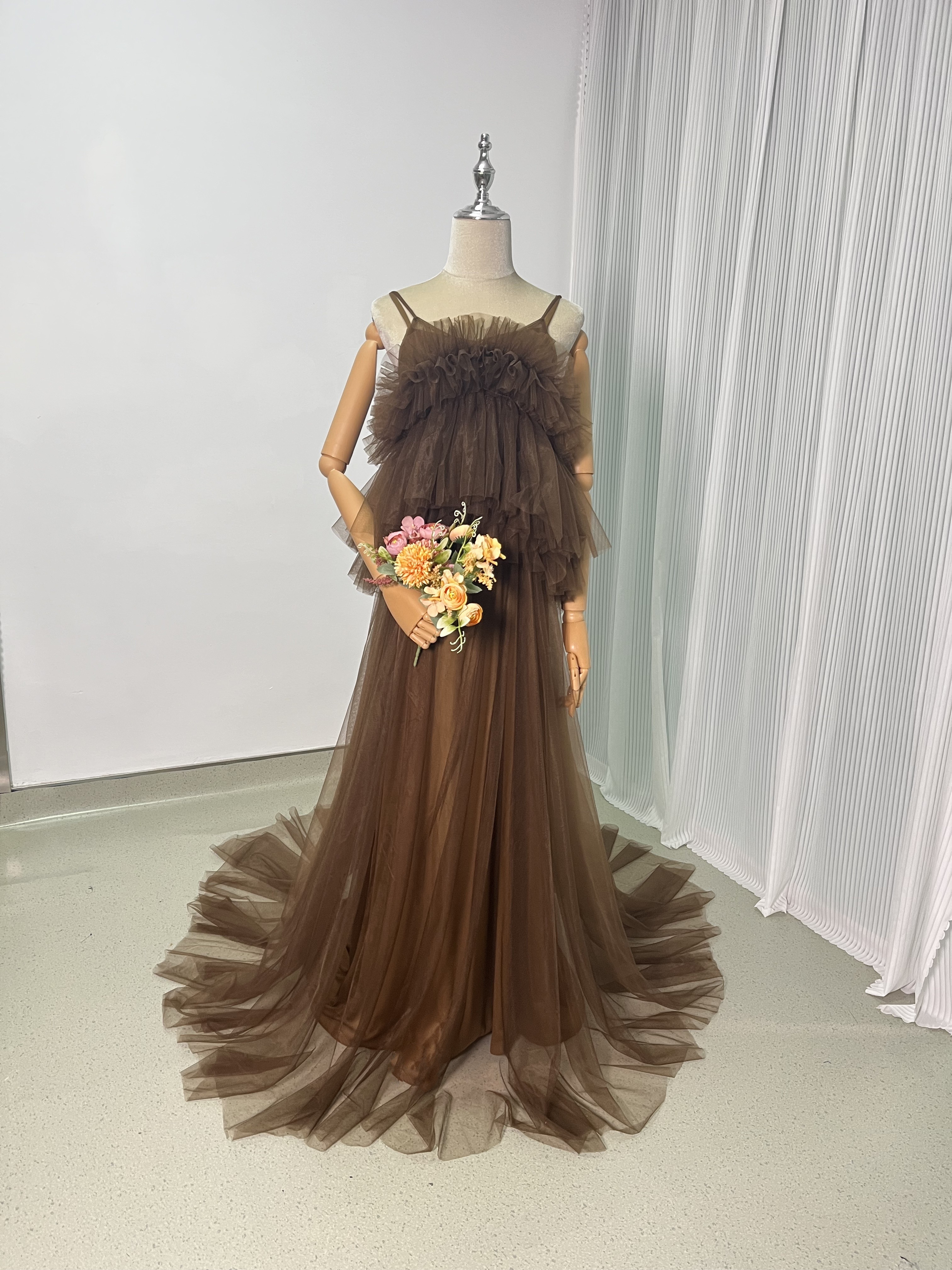 2ways パーティードレス コーヒーの色 キャミソール デザイン感 前撮り 妊婦 2次会 42,990円