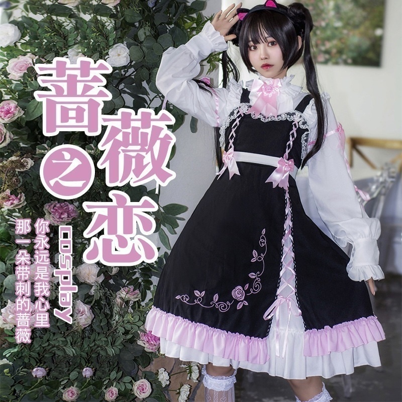 【2025新作】在庫一掃 ~ Lolitaスカート「薔薇恋人」刺繍ドレスloスカート大きいサイズjsk
