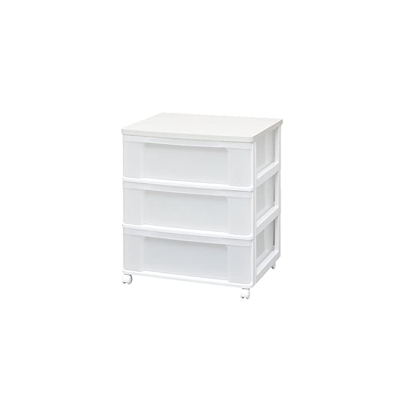 【即納】アイリスオーヤマ チェスト 木天板 3段 幅63.2cm奥行50.7高さ73cm ホワイト 白 プラスチック W653P