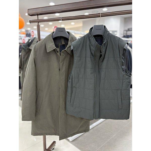 男性冬グースダウン3WAYカーキベスト分離型プレミアムグースダウン padding ロングマックコート型ジャンパー