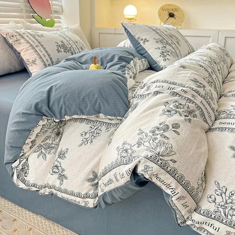 今の流行カテゴリーa母子グレード4点二層シアサッカー朱綿インスタイル学生寮3点寝具セット