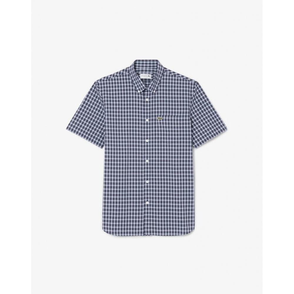 ラコステ 男性用 チェック 半袖 シャツ CH0744-55G QRN