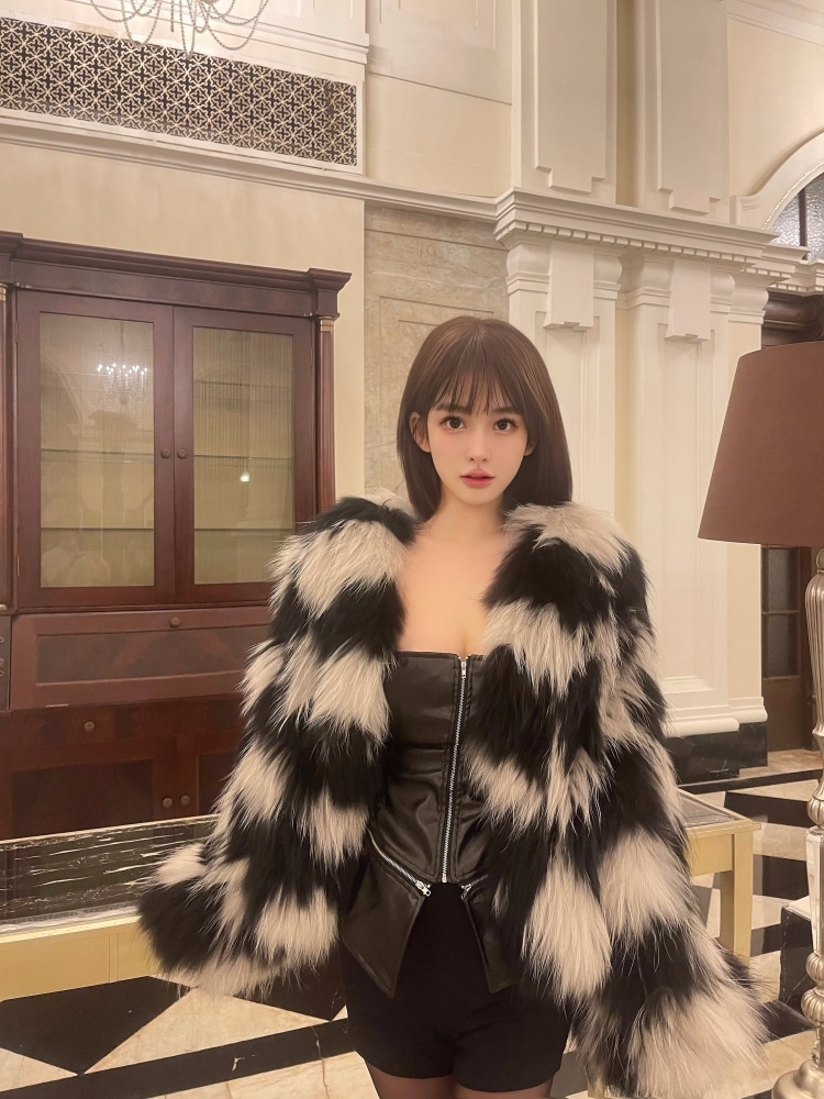 S-XL韓国冬ファーコートレディース新作ショート丈コートエコファーコートレディース