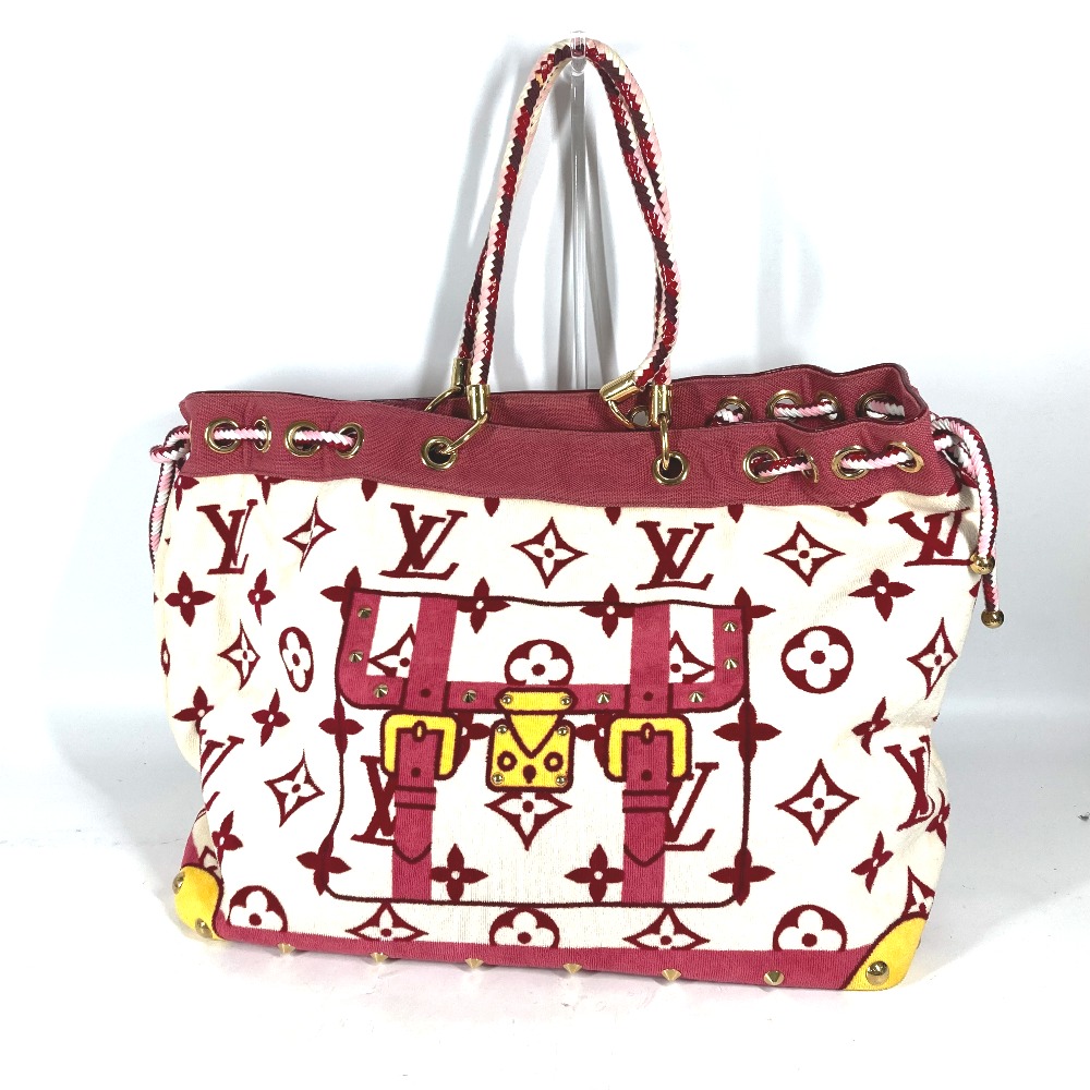 ショルダーバッグ M92096/ エポンジュ クルーズライン 肩掛け カバン 特大 ビーチバッグ ボストンバッグ トートバッグ パイル ピンク