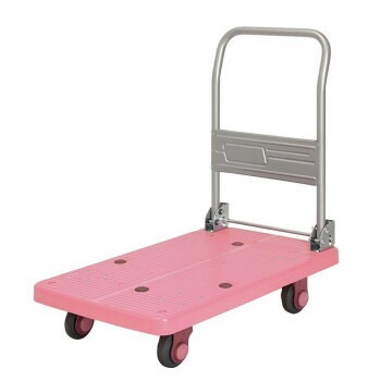 静音台車　ハンドル折りたたみ式　最大積載量200kg　PLA200M1-DX　ピンク