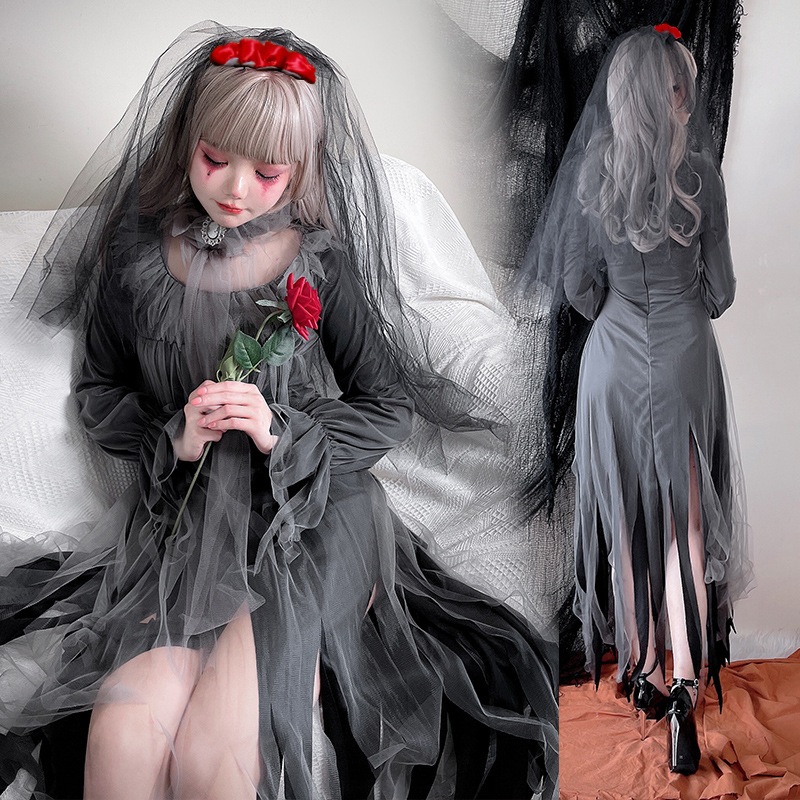 ハロウィンコスチューム ホラー ゴースト 花嫁 ゾンビコスチューム ゾンビコスチューム バーパーティー 魔女 吸血鬼 パフォーマンスコスチューム