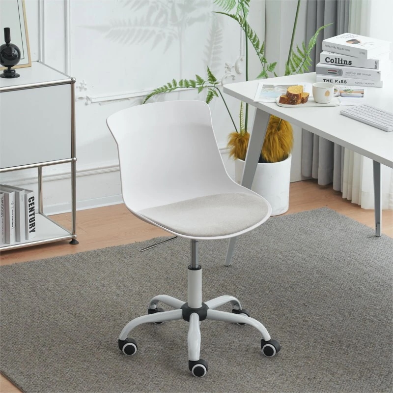 デスクチェア オフィスチェア おしゃれ 椅子 在宅ワーク 学習 かわいい シンプル 疲れにくい 北欧 回転 肘なし 静音PUキャスター ワークチェア