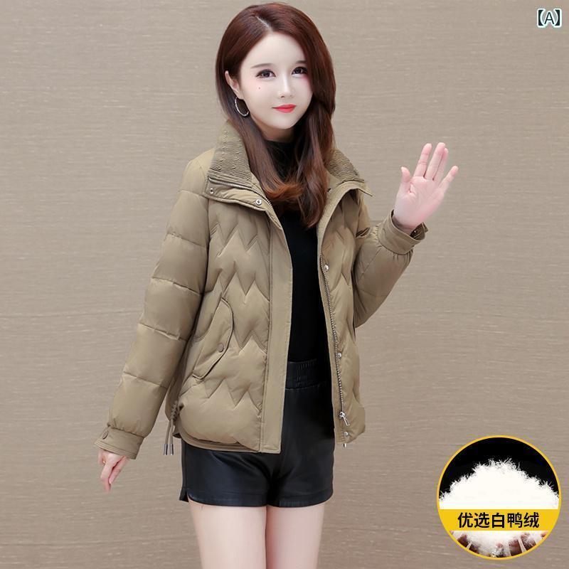 ジャケット ダウンジャケット レディース 冬 ショート ホワイトダックダウン 薄手 暖かい フレッシュ スリム 小型