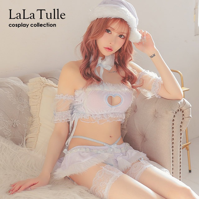 【即日発送】 サンタ コスプレ サンタコス クリスマスコスプレ サンタコスプレ 5点セット サンタクロース サンタ帽子 雪だるま スノーマン 白 オフショル ハートカット 付け襟 ファー レース 衣装 8,322円