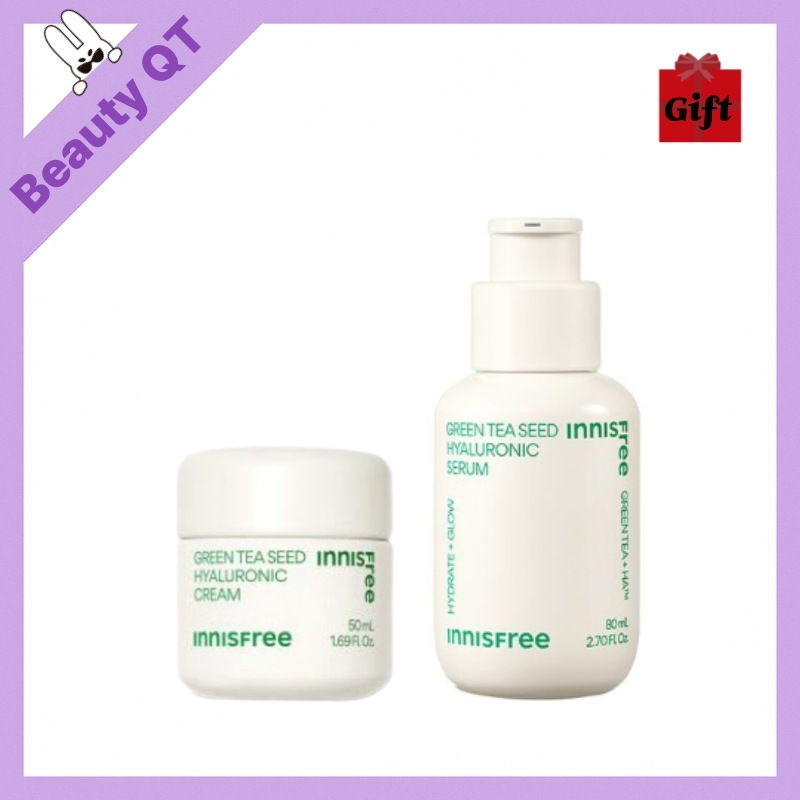 [コスパのラスボス] しっとり水分保護 5種ヒアルロン酸×緑茶保湿クリーム 50mL+グリーンティー シード 保湿 セラム 80mL/ヒアルロン酸/韓国 スキンケア