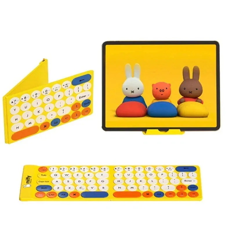 『目玉新商品』ミッフィー ワイヤレスキーボード 超薄型軽量 厚さ3.5mm 折りたたみ式キーボード 携帯便利 ミッフィー 安心の品質保証 Bluetoothミッフィー ワイヤレスキーボード 超薄型軽量