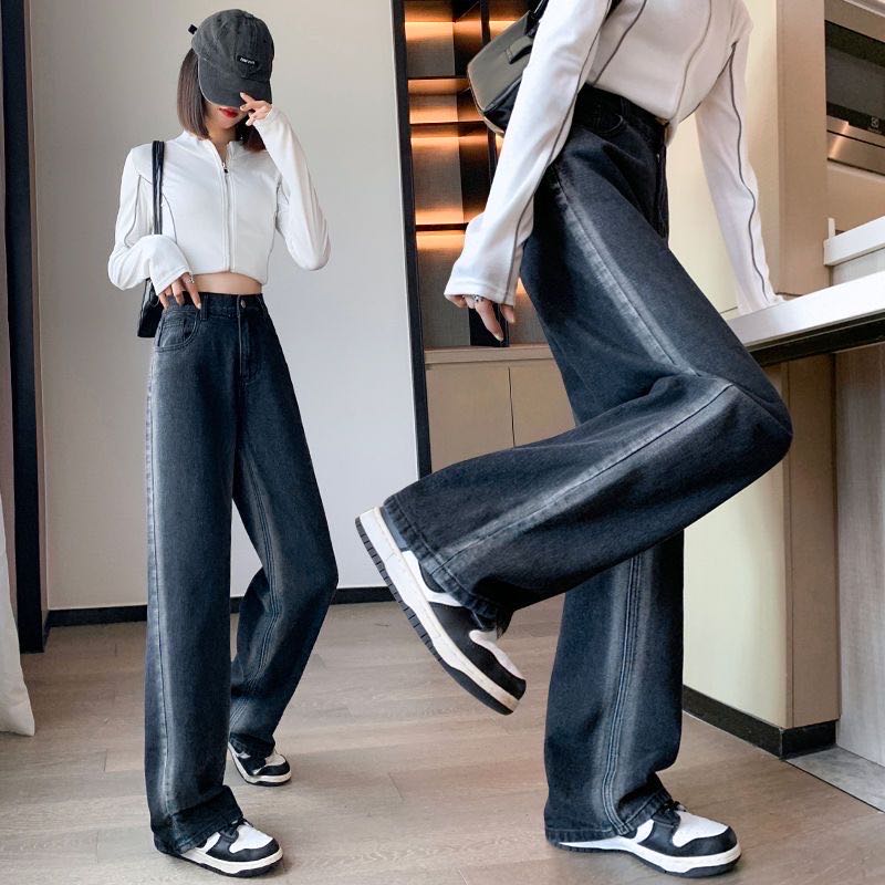 デニムパンツ レディース 大きいサイズ ワイドパンツ ストレート デニム ストレートデニム ストレートパンツレディース デニムパンツレディース ハイウエスト ゆったり ジーンズ 大きめ ゆ 5,114円