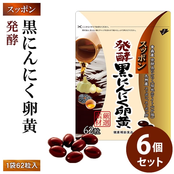 スッポン発酵黒にんにく卵黄 6個セット (全国一律送料無料) 発酵黒にんにく 発酵熟成 ニンニク すっぽん スッポンの卵 黒酢 黒酢 もろみDHA EPA サプリメント 健康食品