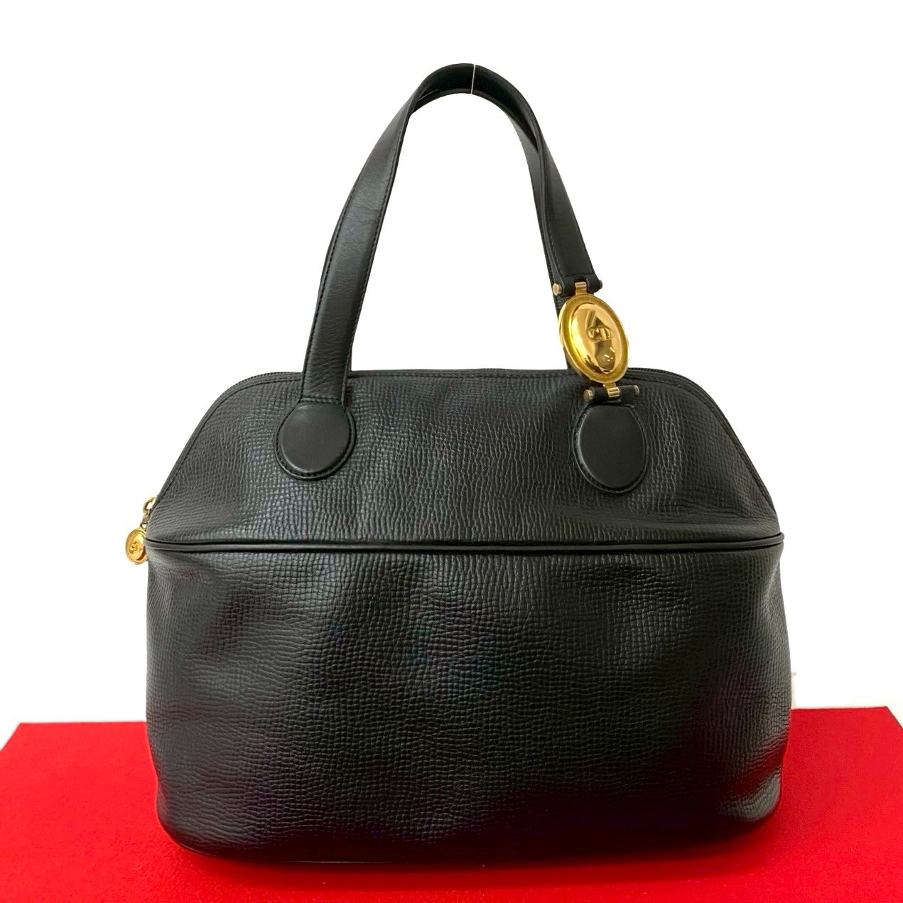 ヴィンテージ CD ロゴ 金具ハンドバッグ レザー ブラック 19944 35,815円