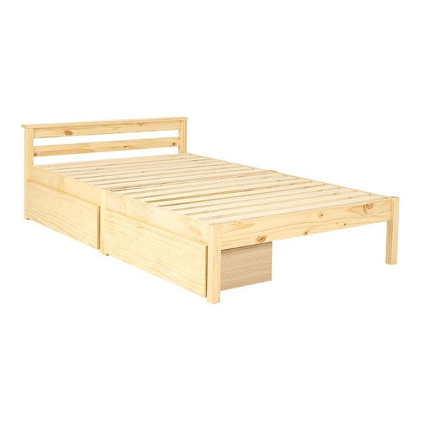 MB-5150SD-NA3302HS プレーンナチュラル 組立簡単 マットレス・引出し付セミダブルベッド メーカー直送