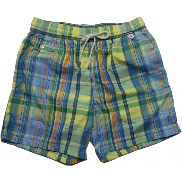 海水パンツ 水着 インナー付き チェック イエロー PR6-182