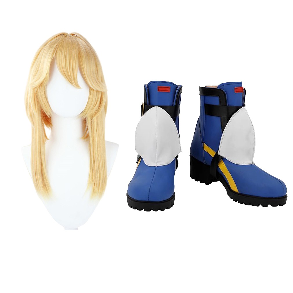 コスプレ靴 ブリジット ウィッグ付き Bridget ギルテイギア 下駄 シューズ 長靴 コスプレ クリスマス ハロウィン