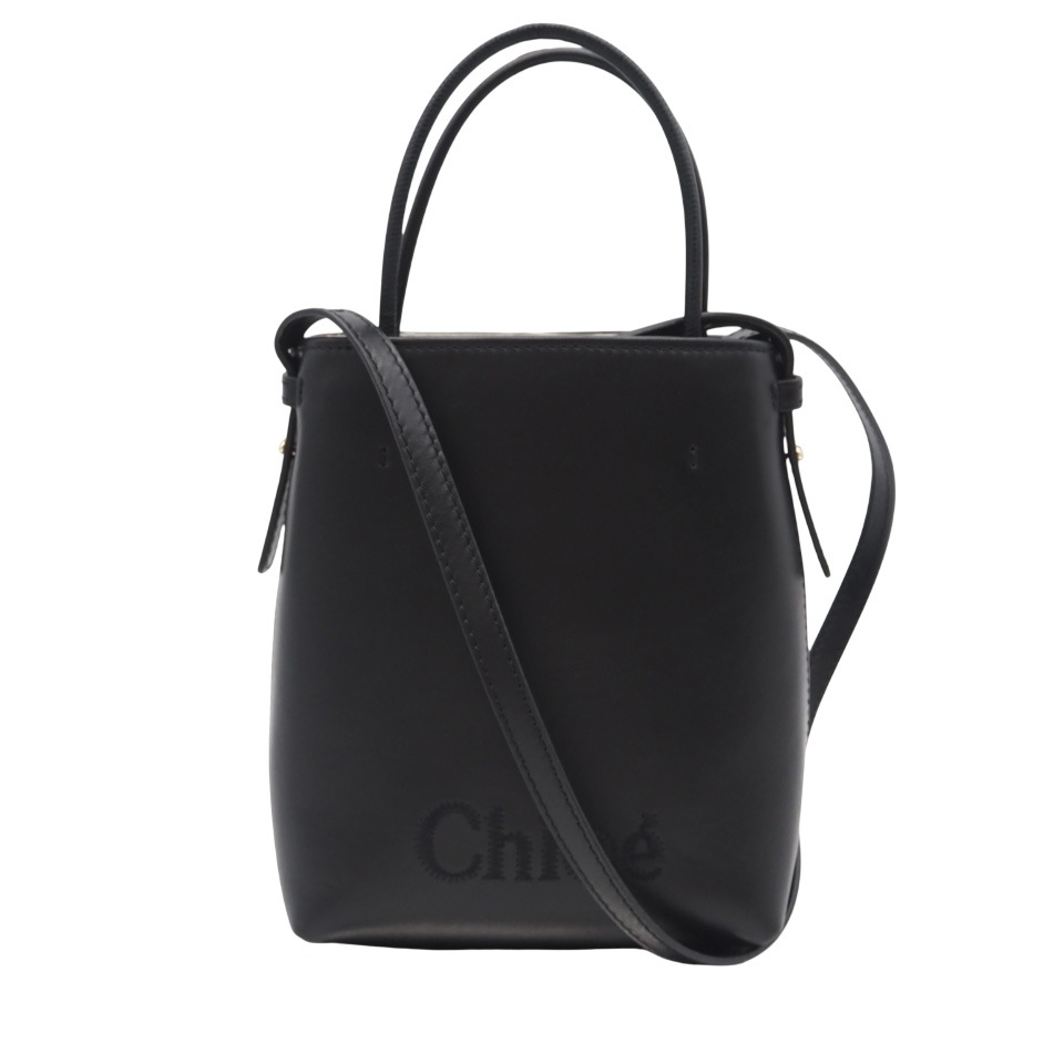 3日以内返品可 美品 2wayショルダーバッグ レザー センス マイクロトート ハンドバッグ CHC23UP873I10 001 ブラック レザー レディース